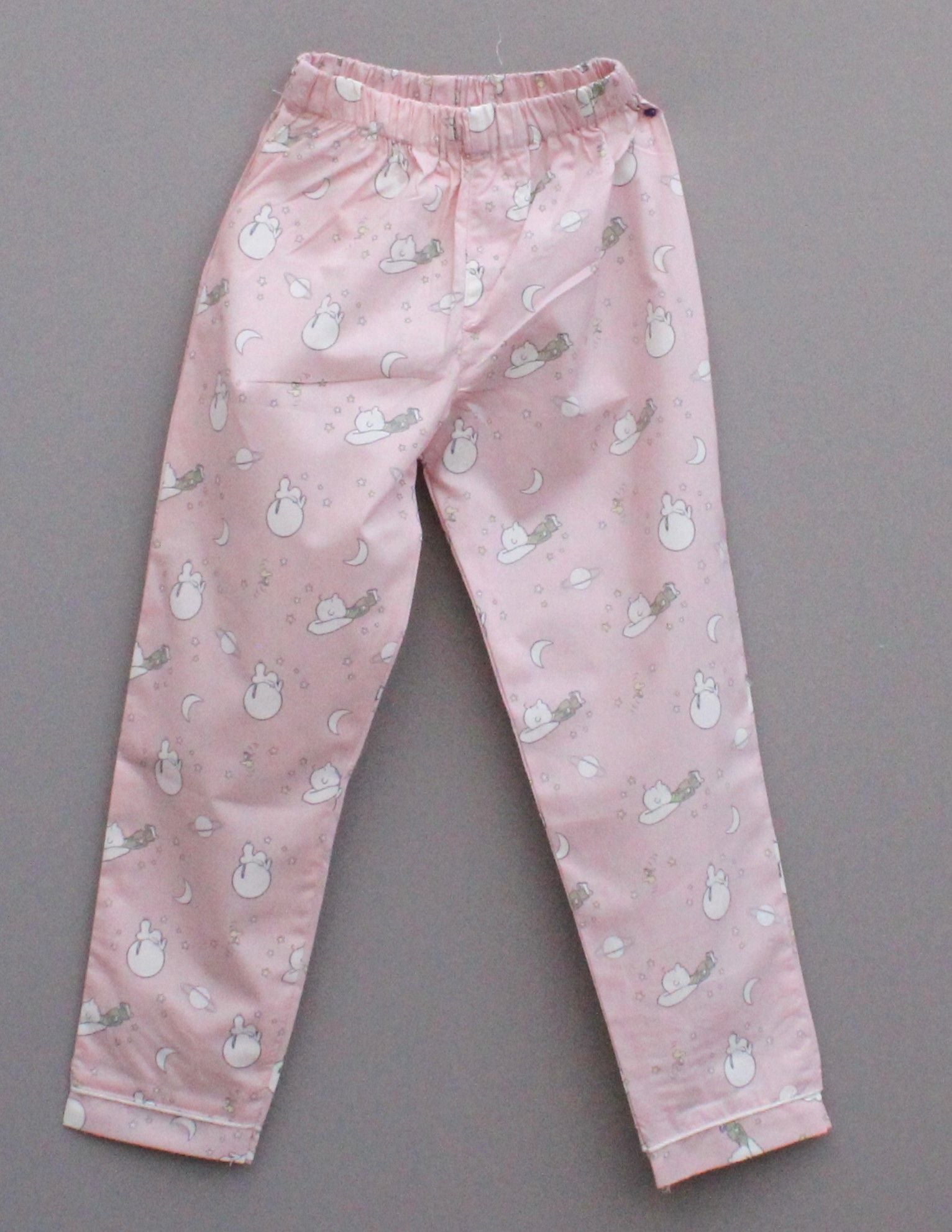 Pink Printed Cotton Night Suit for Girls