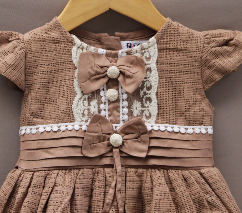 ​Girls Brown Designer Party Wear Dress