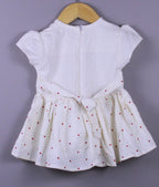 Layered Ruffle Cotton Frock with Bead Detailing for Girls