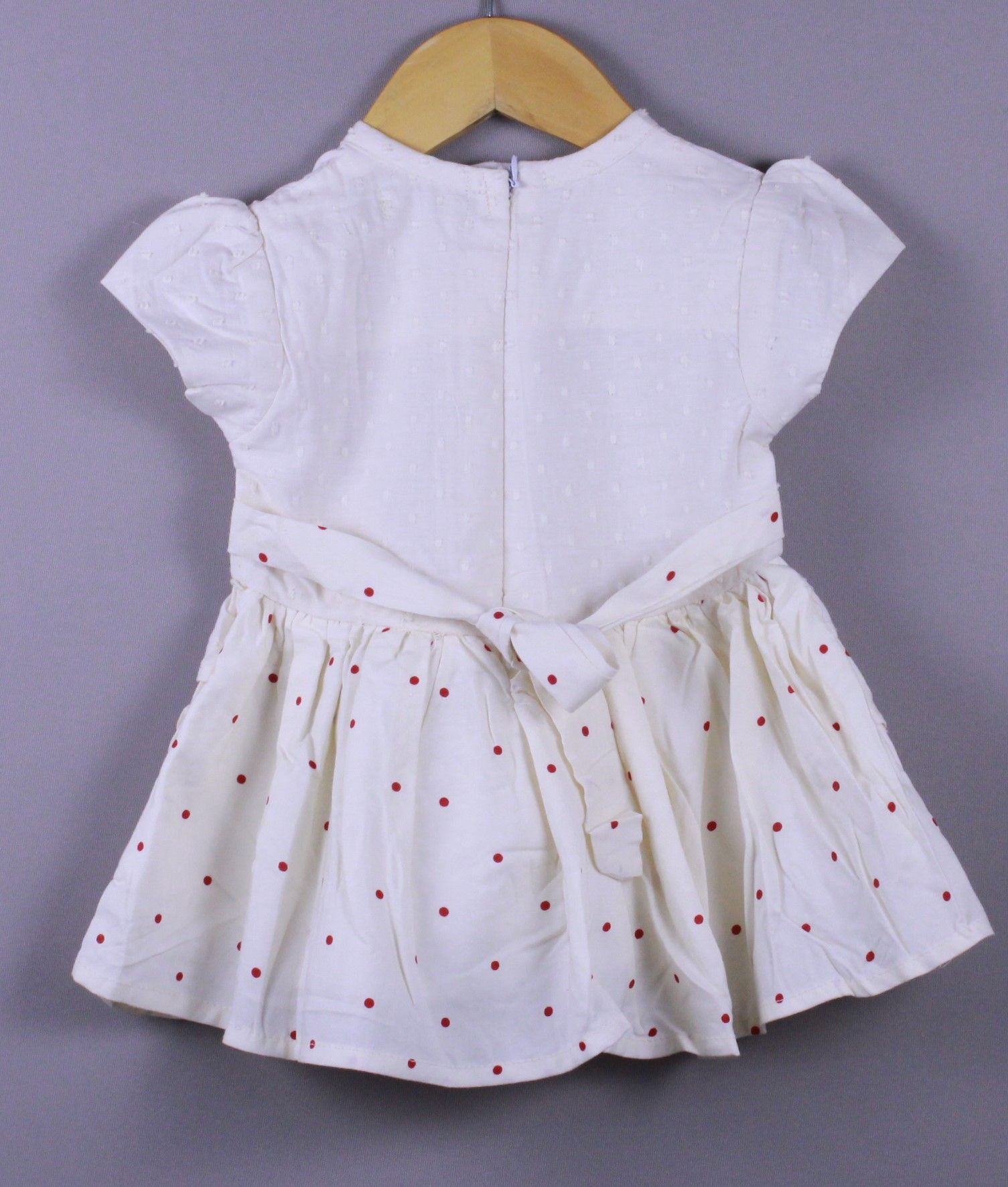 Layered Ruffle Cotton Frock with Bead Detailing for Girls