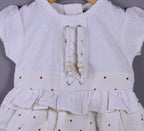 Layered Ruffle Cotton Frock with Bead Detailing for Girls