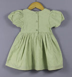 Classic Pastel Green Smocked Cotton Baby Girl Dress