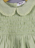 Classic Pastel Green Smocked Cotton Baby Girl Dress