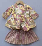 Floral Printed Ethnic Sharara Set with Potli Bag (months group)