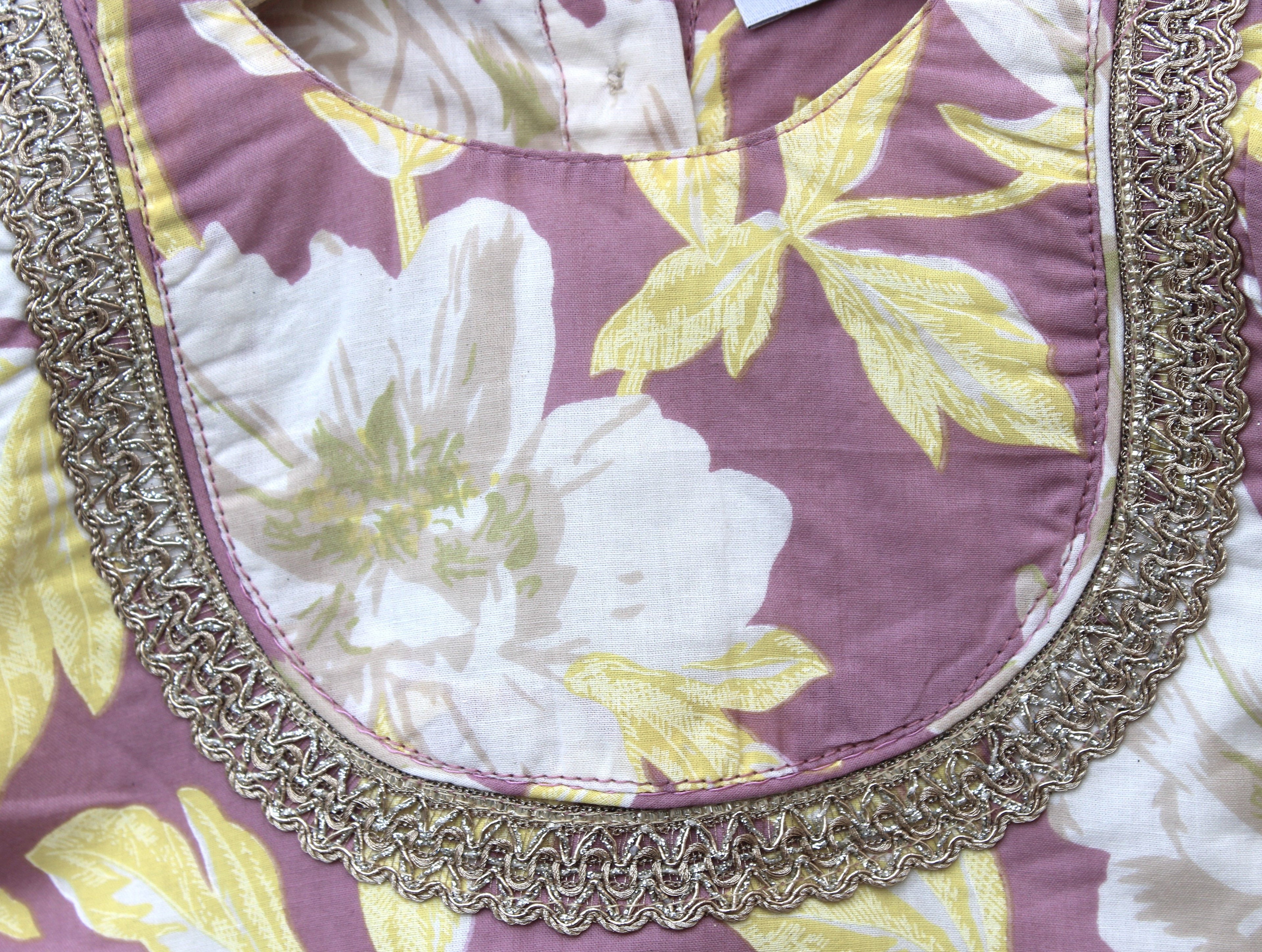 Floral Printed Ethnic Sharara Set with Potli Bag (months group)