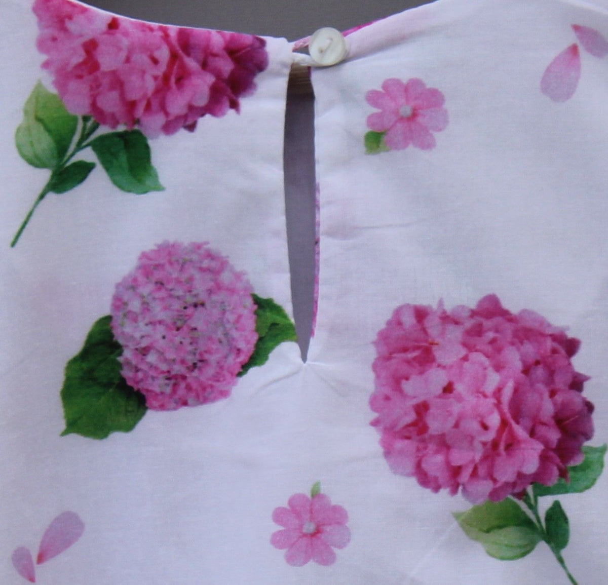 White & Pink Floral Cotton Dress