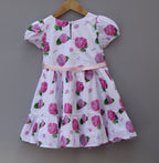White & Pink Floral Cotton Dress