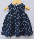 Navy Blue Printed Cotton Frock