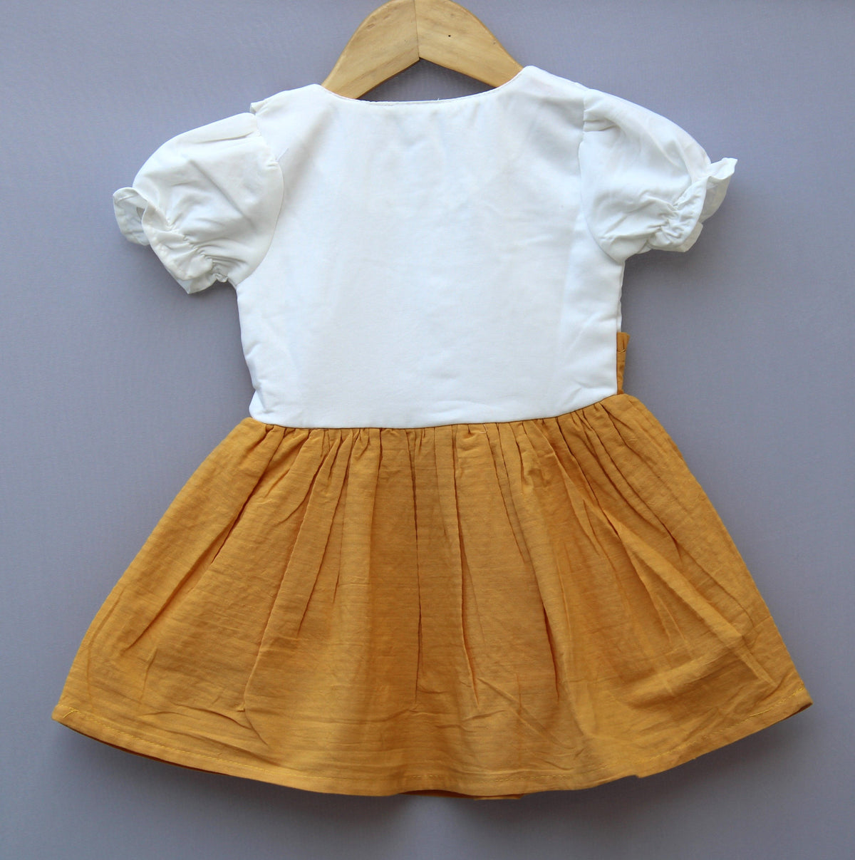 Mustard Embroidered Dungaree Dress.