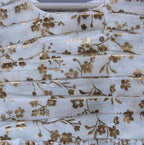 ​White and Golden Floral Print Party Frock