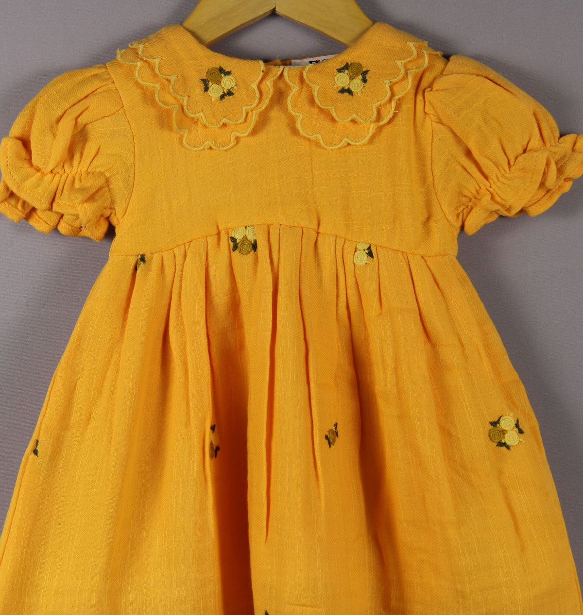 ​Mustard Yellow Embroidered  Frock