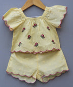 Embroidered Cotton Top and Shorts