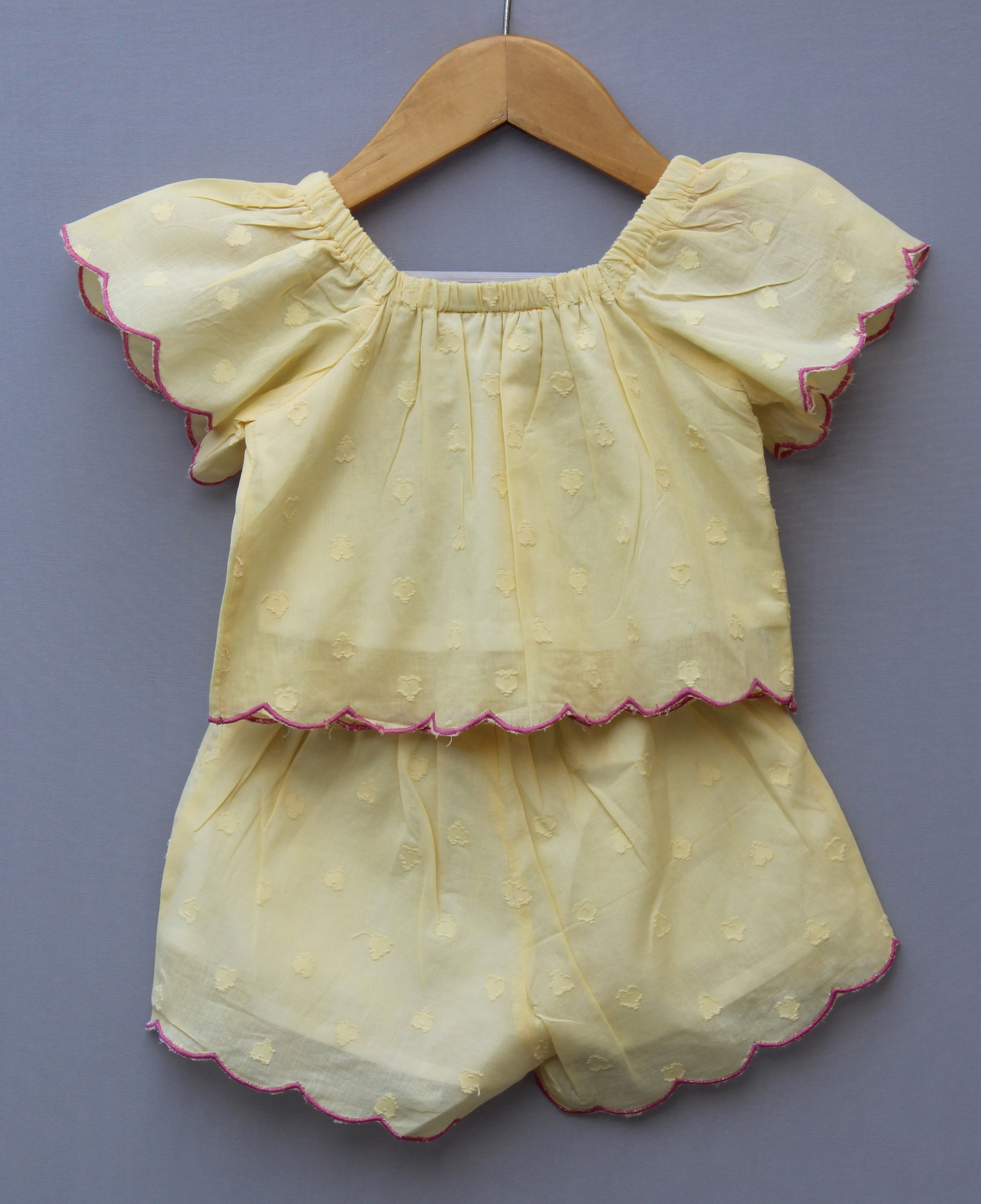 Embroidered Cotton Top and Shorts