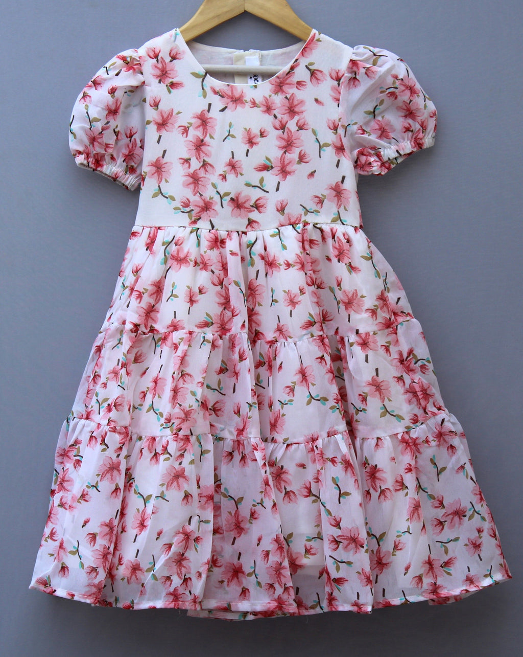 All-over floral print with tiered flare