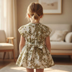 Floral Printed Cotton Frock with Lace Detailing
