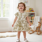 Floral Printed Cotton Frock with Lace Detailing