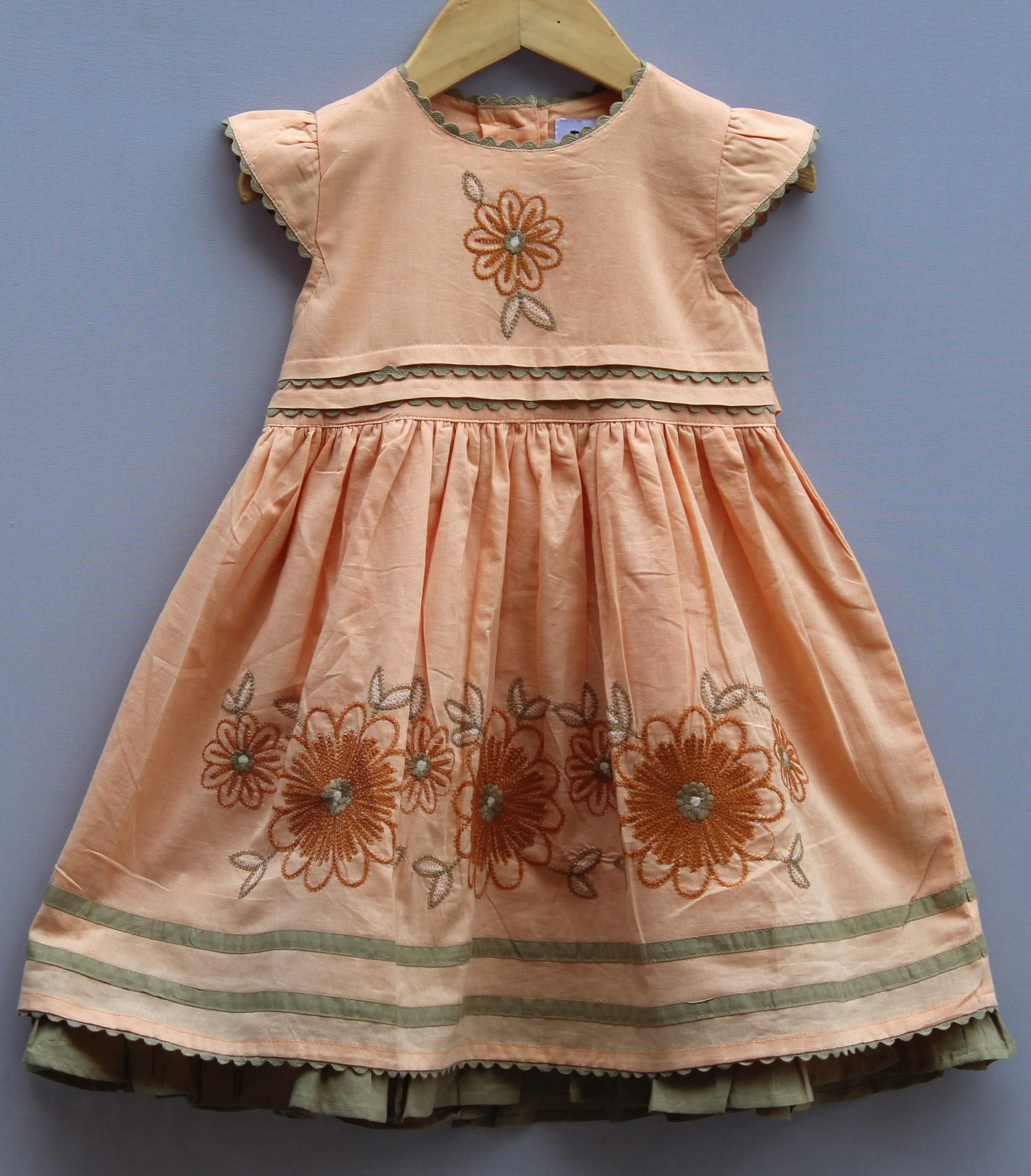 Embroidered Cotton Frock for Baby Girls