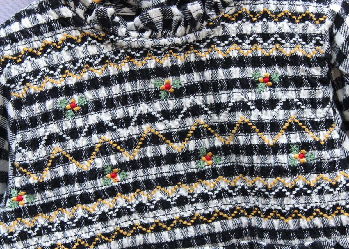 ​Black & White Checkered Cotton Frock
