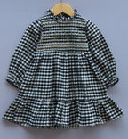 ​Black & White Checkered Cotton Frock