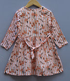 peach floral striped Ryon frock