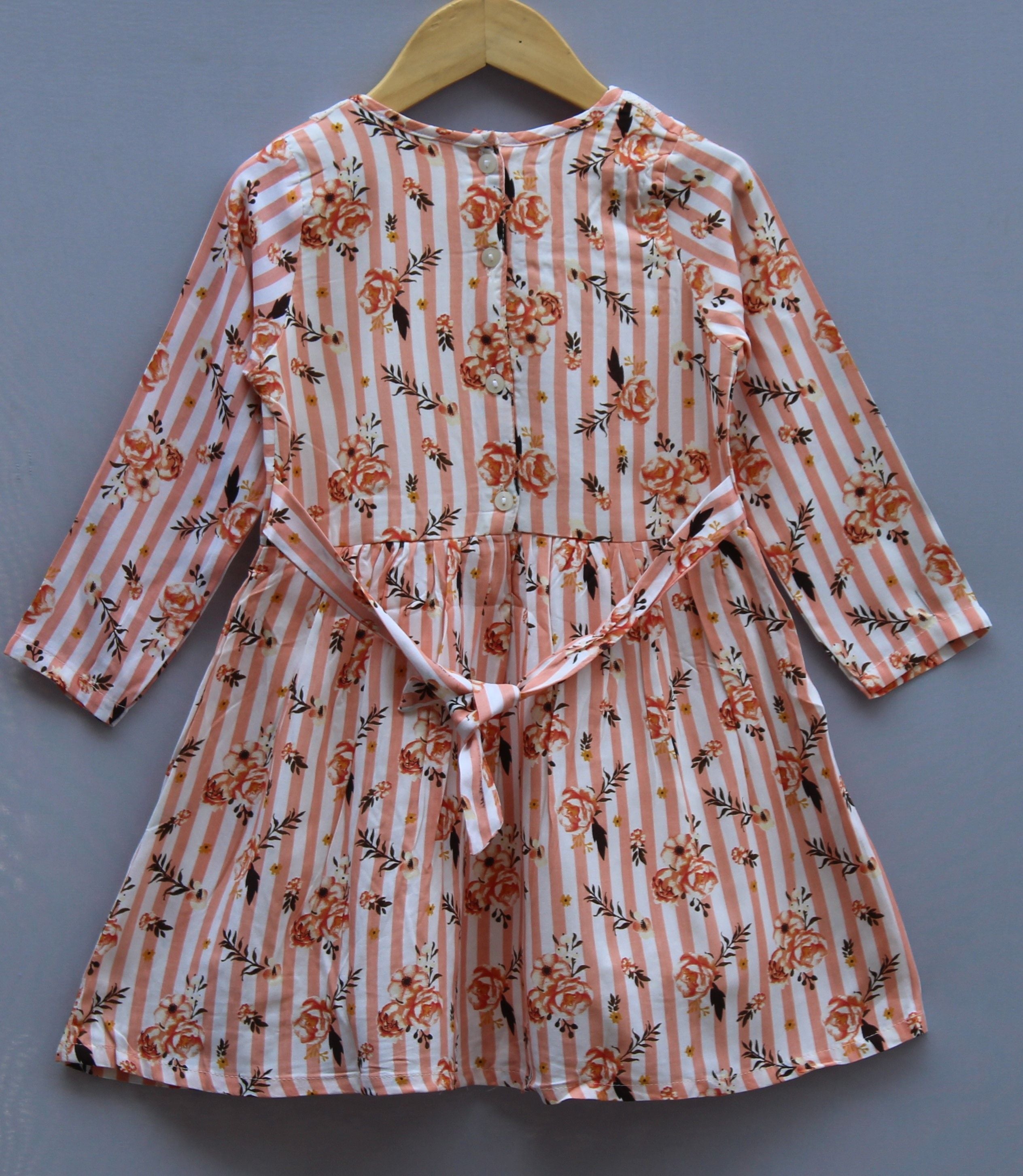 peach floral striped Ryon frock