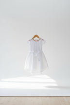 ​White Embroidered Net Party Frock