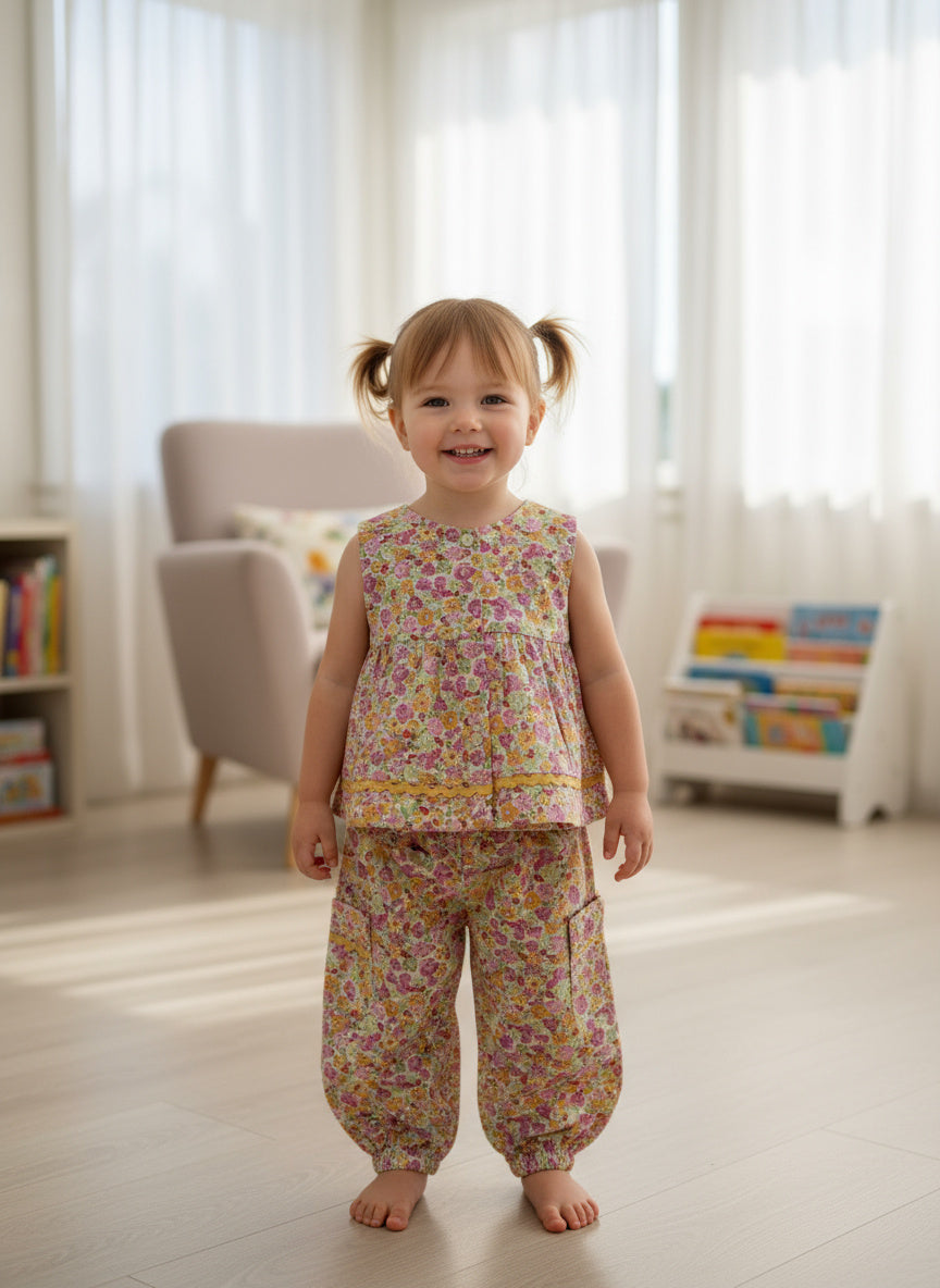 Floral Co-Ord Set Sleeveless Top & Balloon Pants
