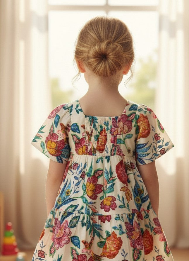 Cotton Floral Frock – Soft, Breathable