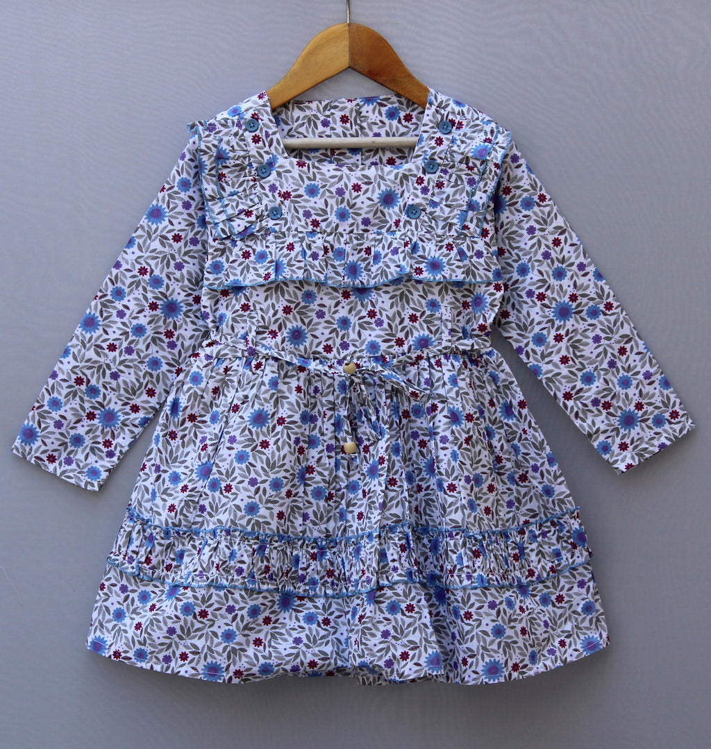 Full-Sleeve Floral Cotton Frock