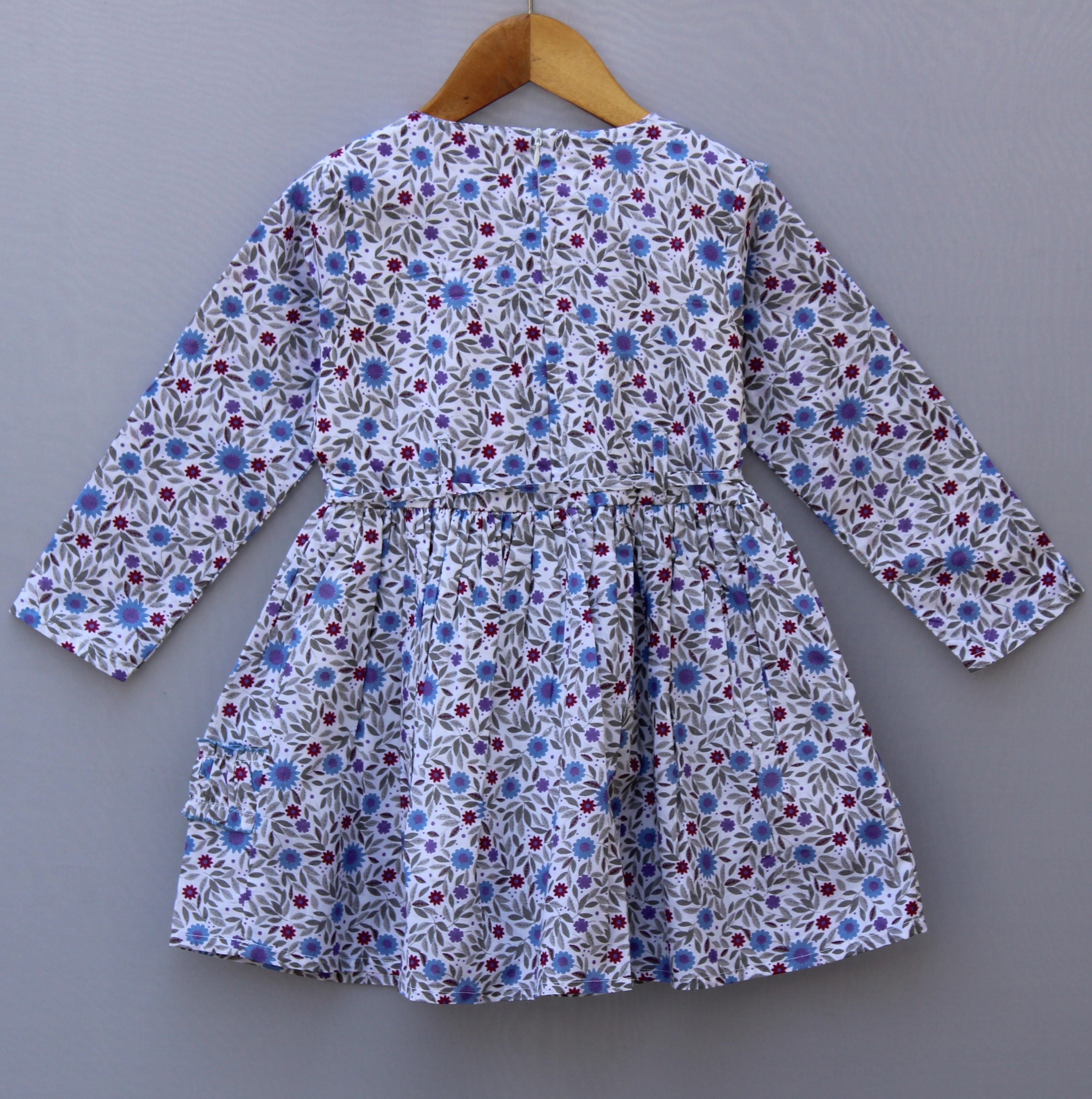 Full-Sleeve Floral Cotton Frock
