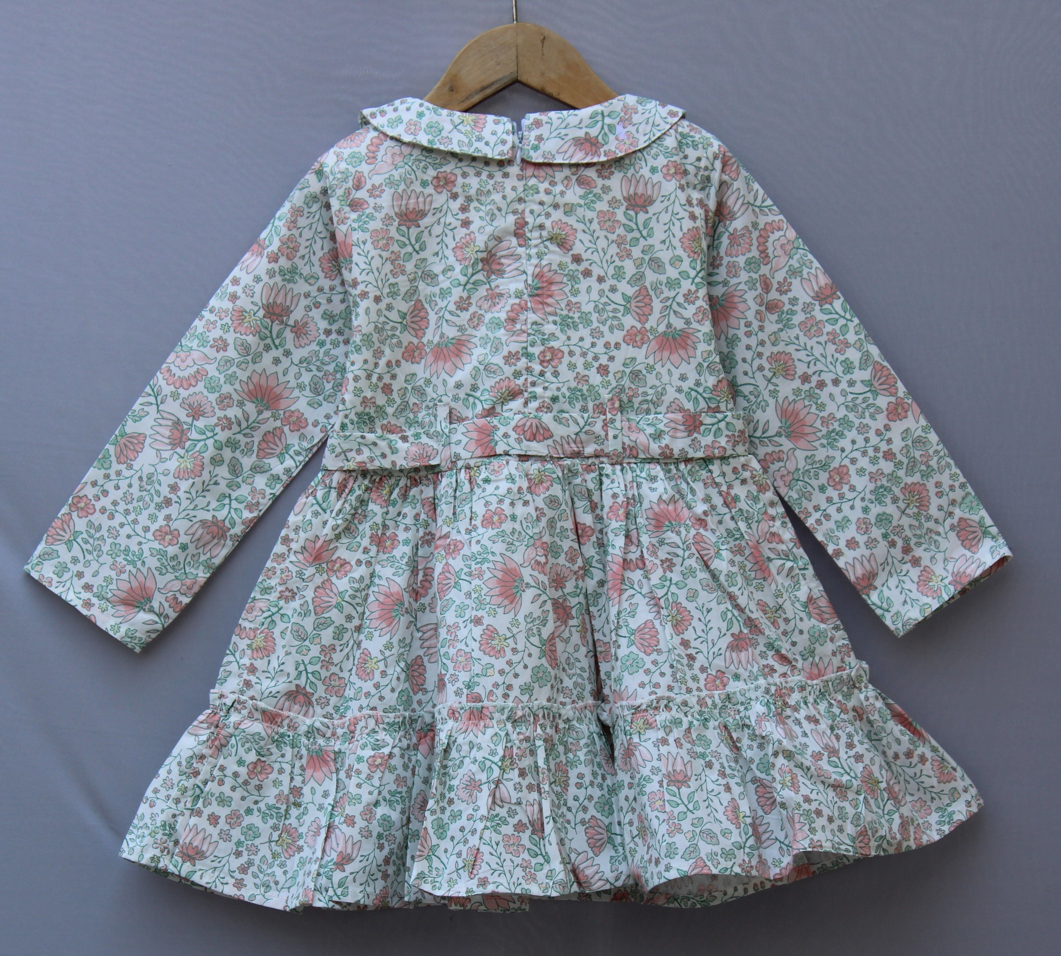 Cotton Floral Long Sleeve Frock