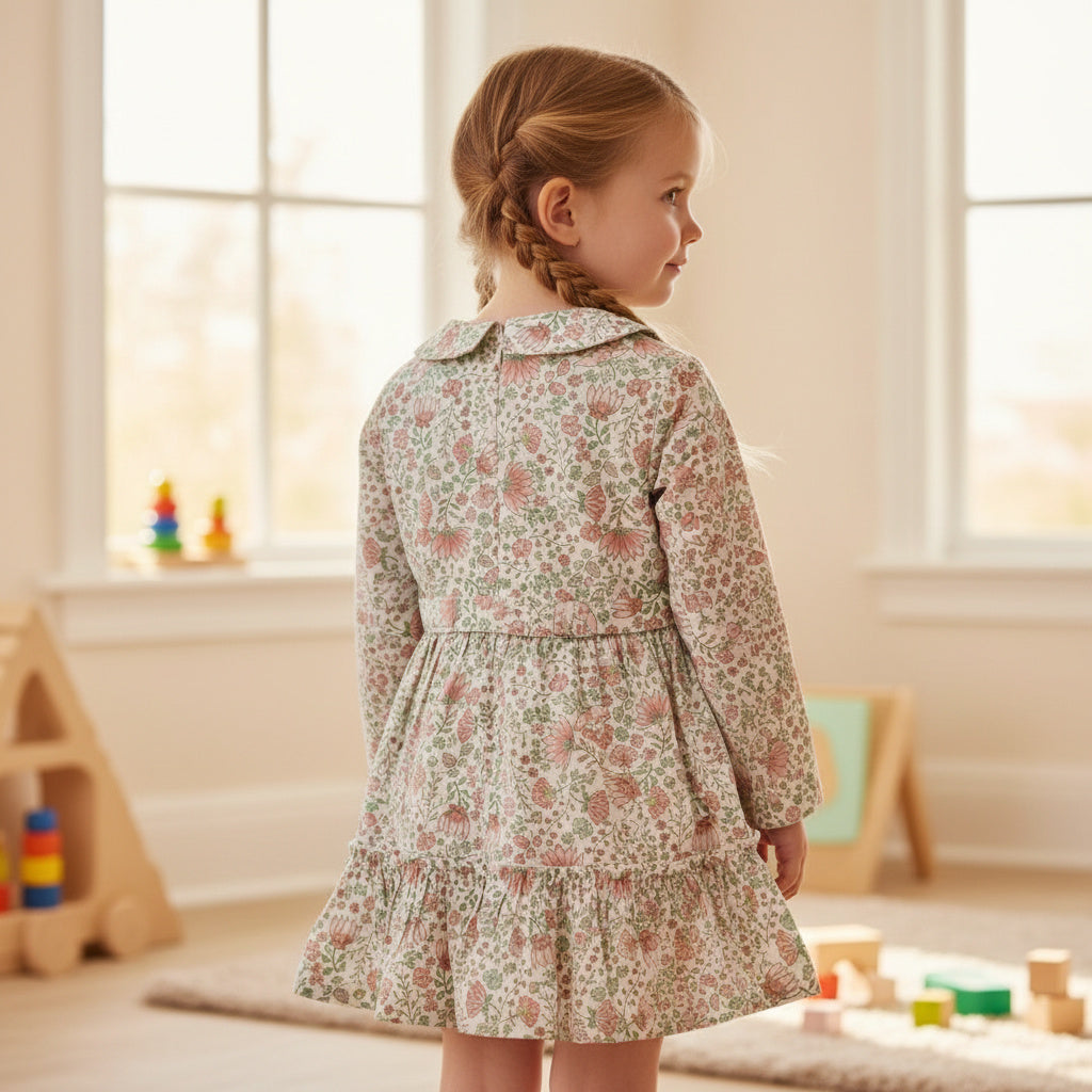 Cotton Floral Long Sleeve Frock