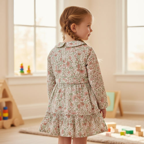 Cotton Floral Long Sleeve Frock