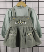 Light Winter Corduroy Dungaree Dress