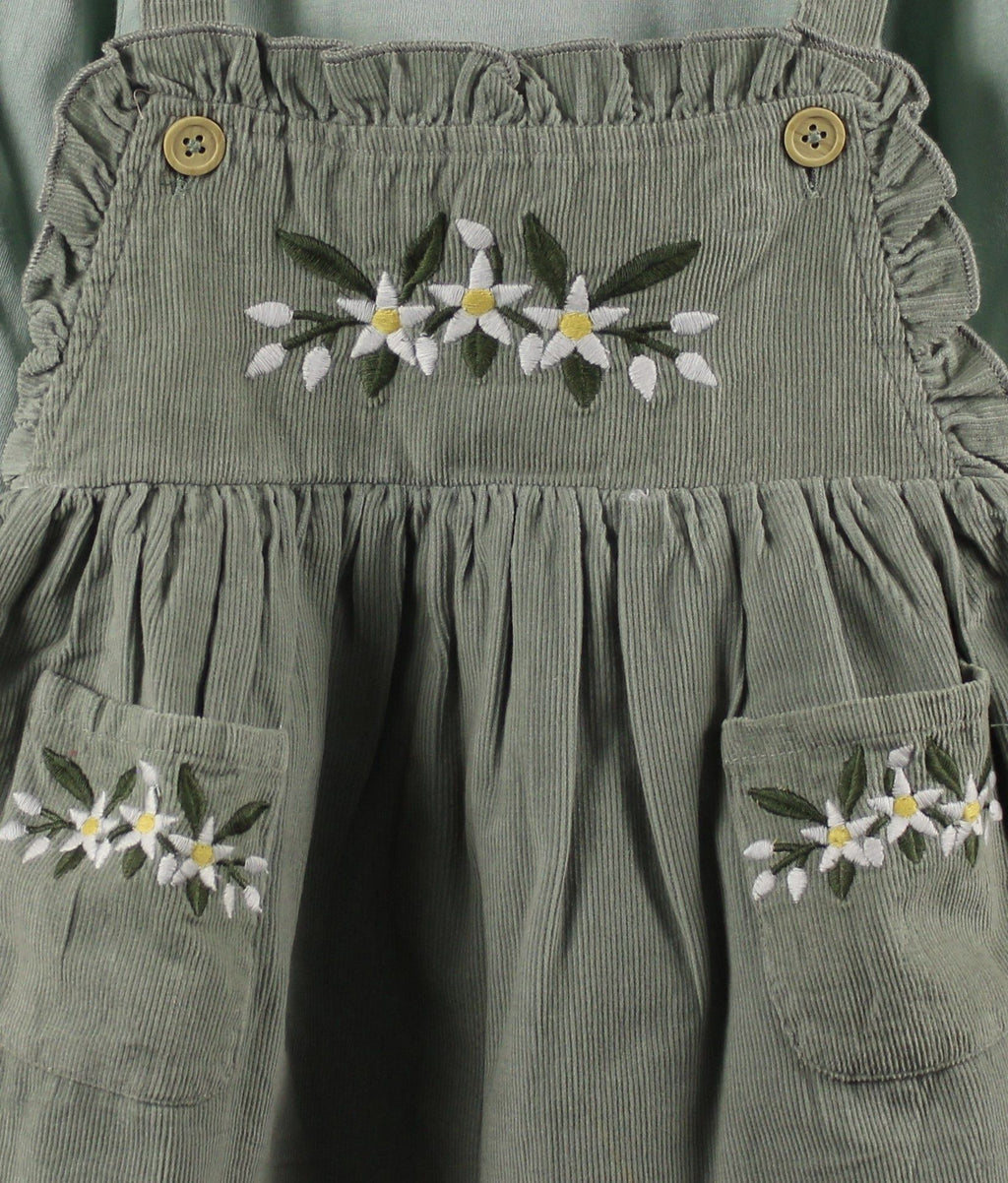 Light Winter Corduroy Dungaree Dress