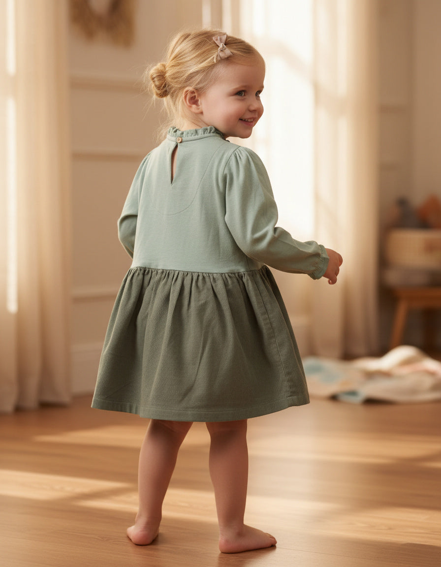 Light Winter Corduroy Dungaree Dress