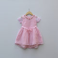 ​Pink Embroidered Net Party Frock for Baby Girls