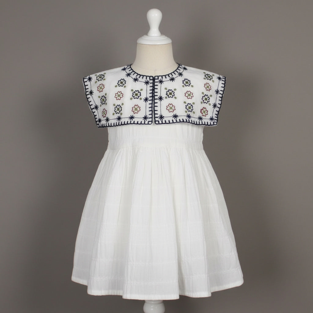 charming white embroidered frock