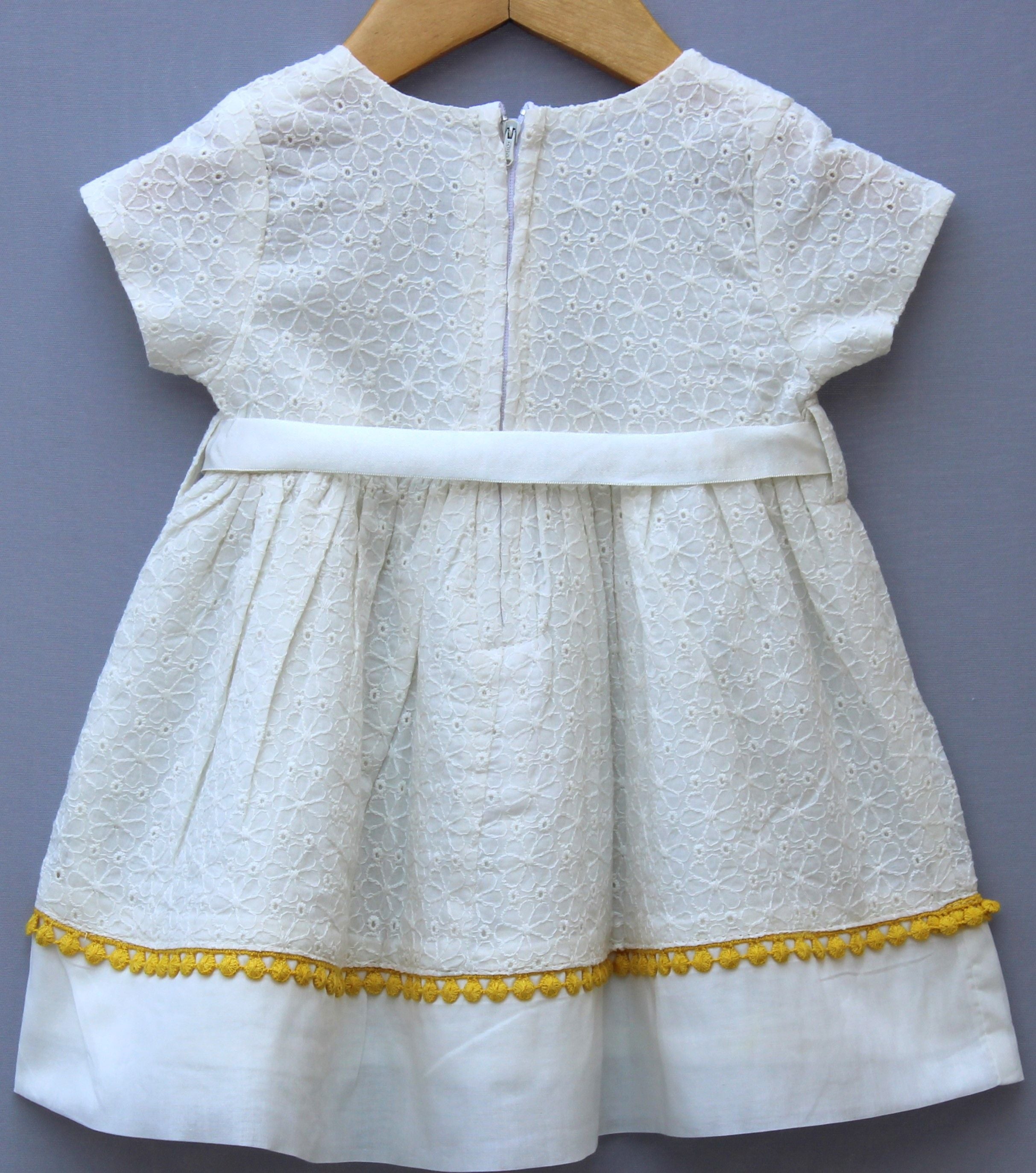 White Cotton Embroidered Frocks