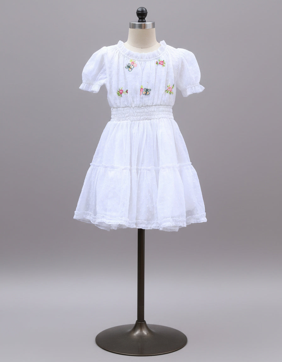 White Embroidered Frock