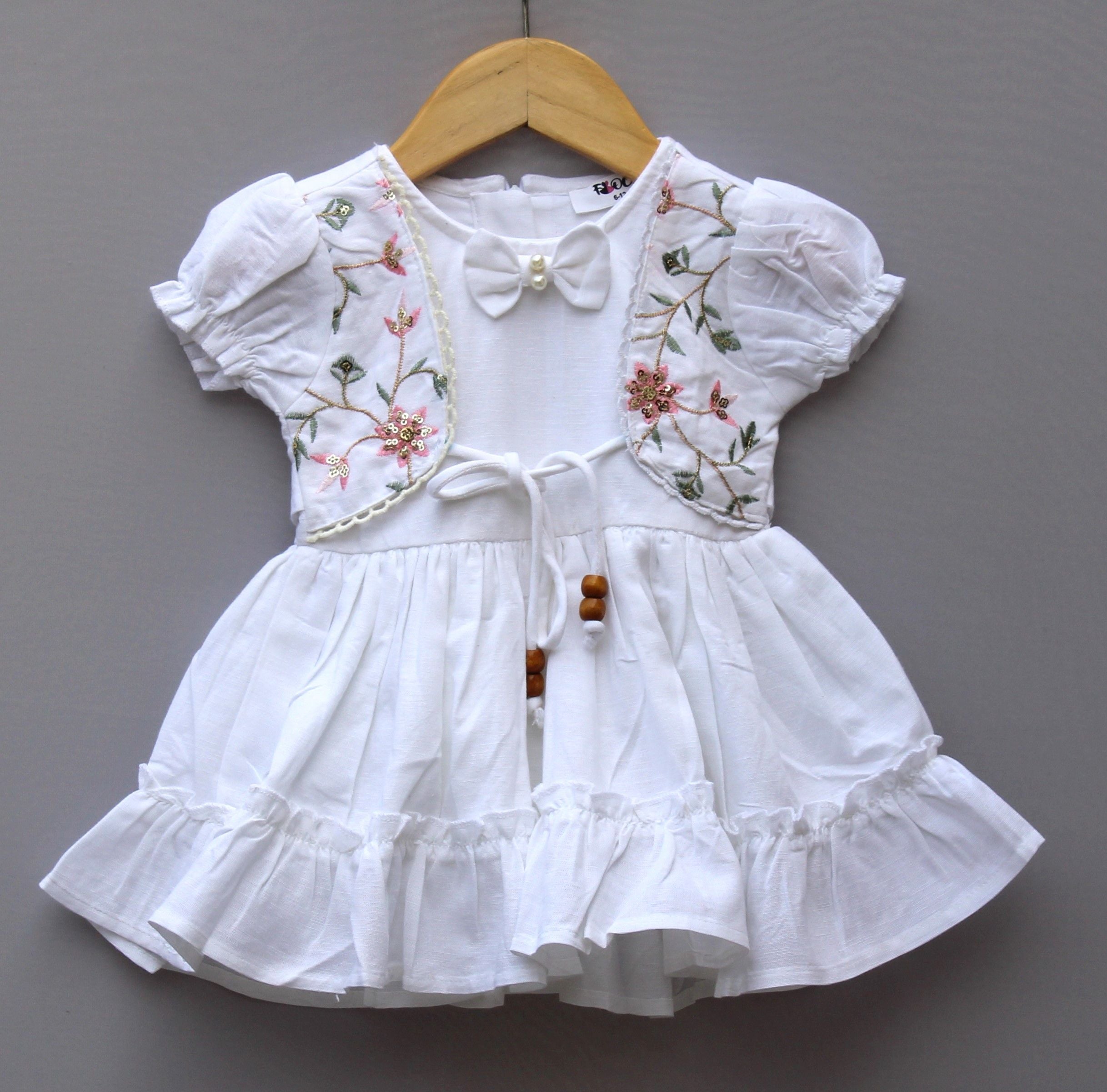 Embroidered below knee Frock with Jacket