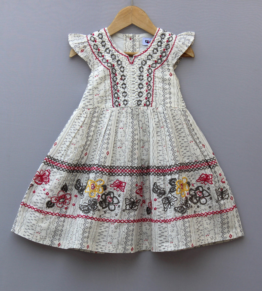 Pure Cotton Baby Girl Embroidered Frock | Soft & Stylish Kids Dress