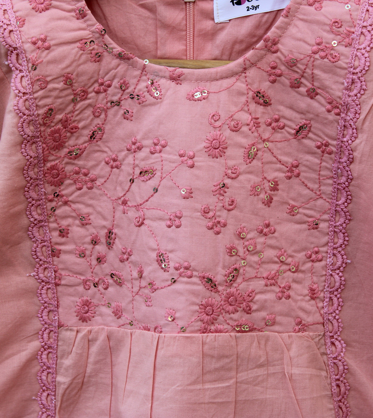 Girl Embroidered Sharara Set | 2-Piece Kurti & Sharara Suit