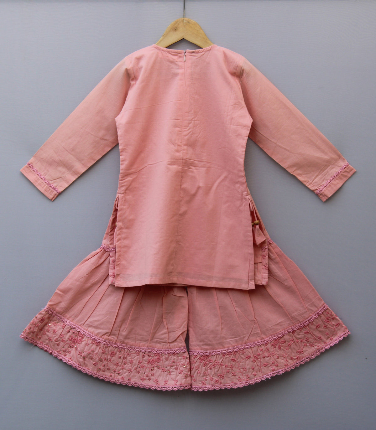 Girl Embroidered Sharara Set | 2-Piece Kurti & Sharara Suit