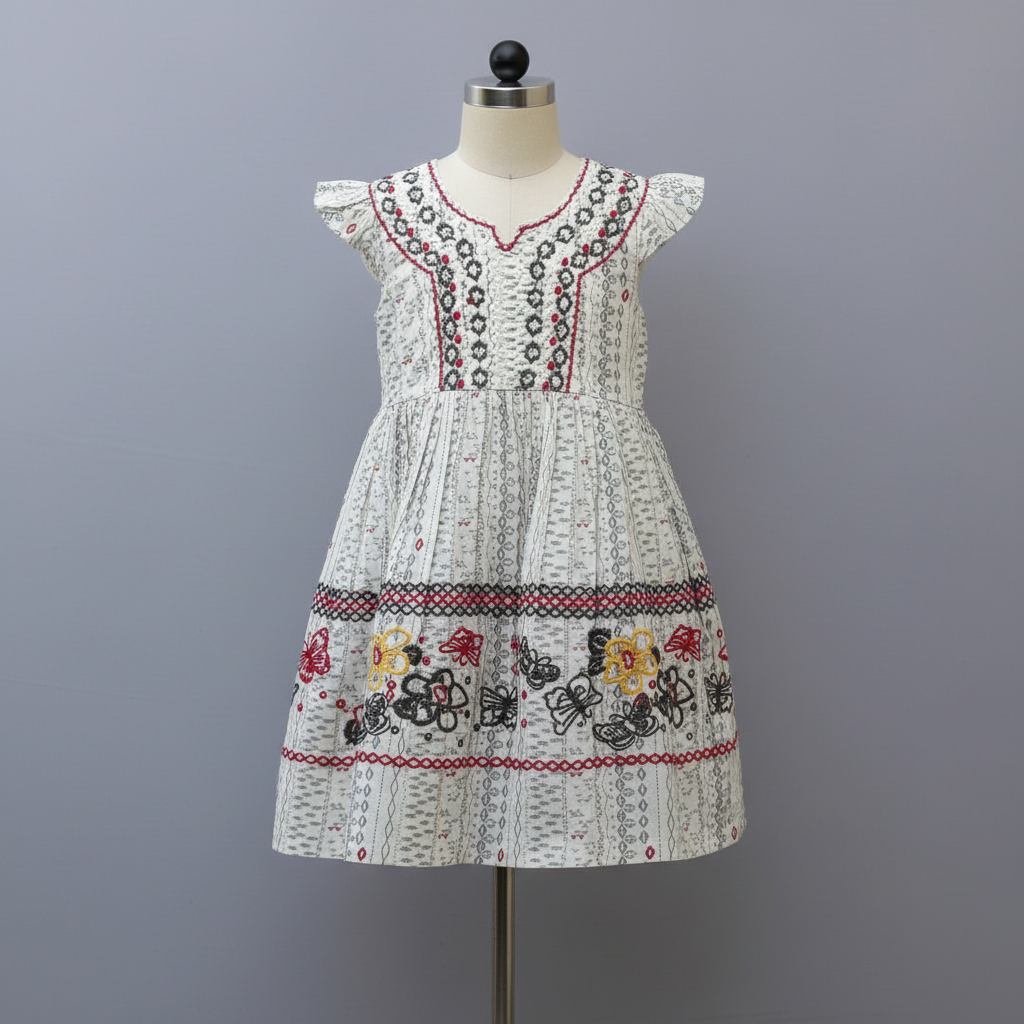 Pure Cotton Baby Girl Embroidered Frock | Soft & Stylish Kids Dress