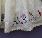 Pure Cotton  Yellow Embroidered Frock