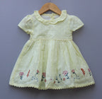 Pure Cotton  Yellow Embroidered Frock