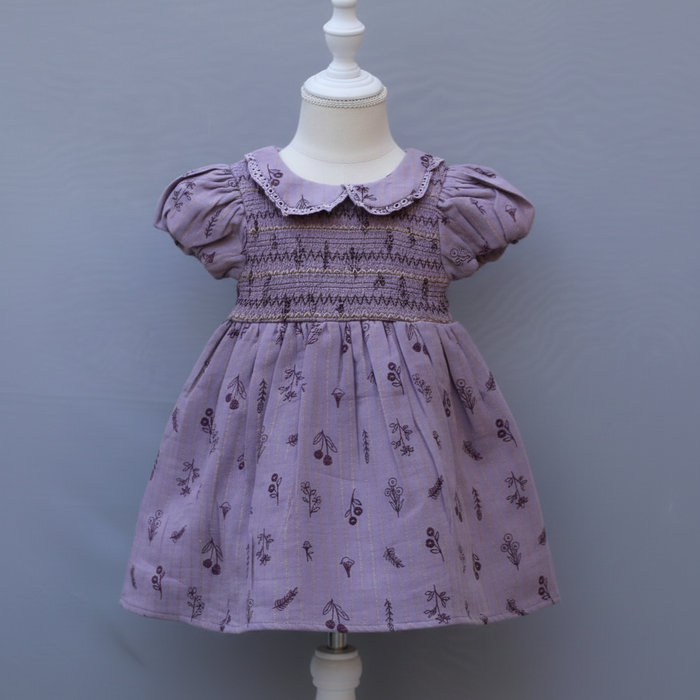 Lavender Smocked Frock | Soft & Comfortable Kids Dress
