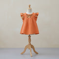 Embroidered Flutter Sleeve short design frock