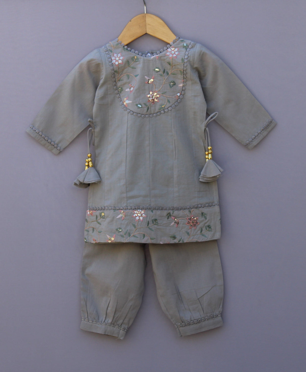 Premium Embroidered Baby Girl Kurti Pant Set | Soft Cotton Ethnic Wear